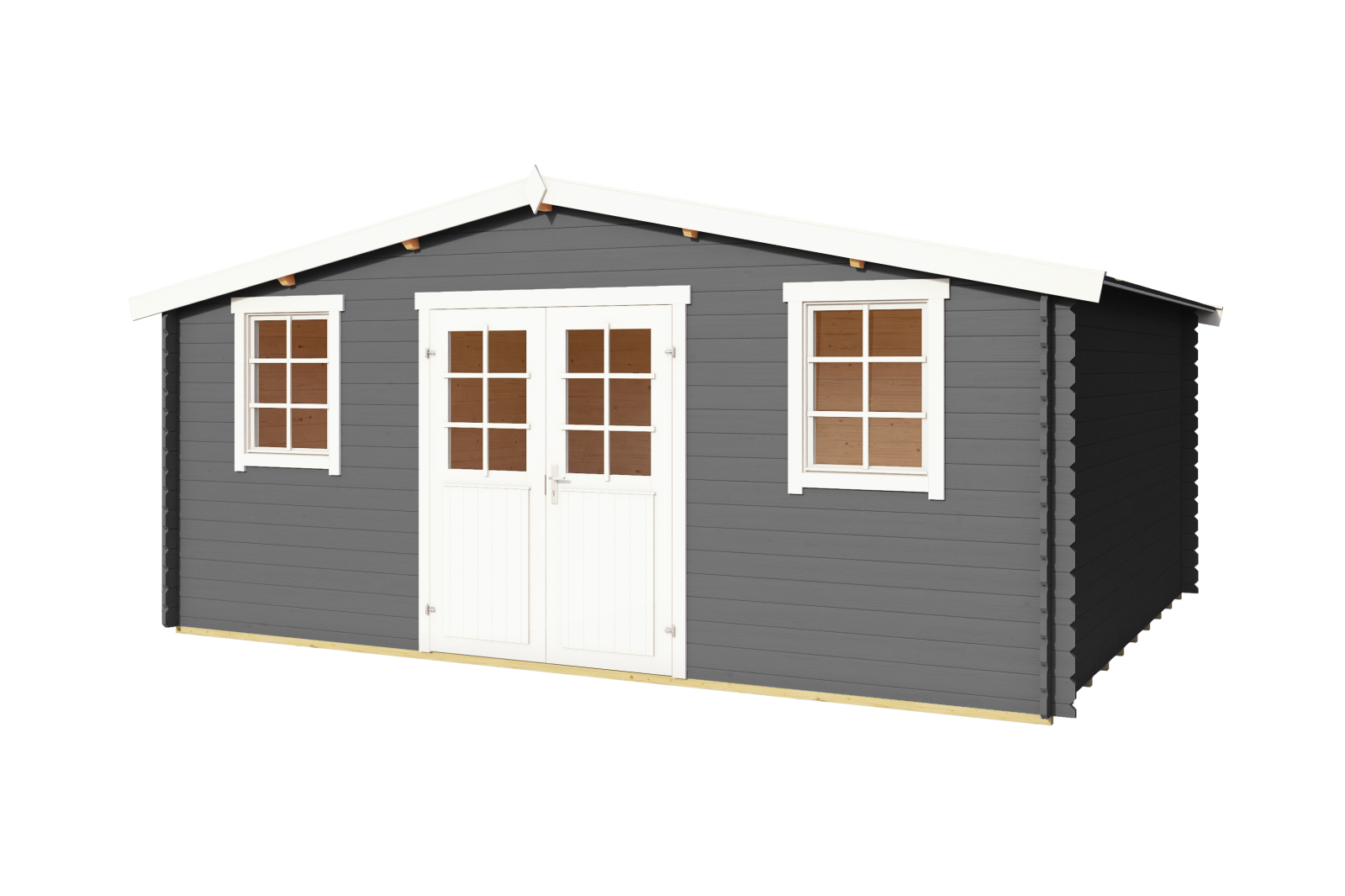 Gartenhaus WELS 5 - carbongrau - Fichte massiv - 510x400 cm