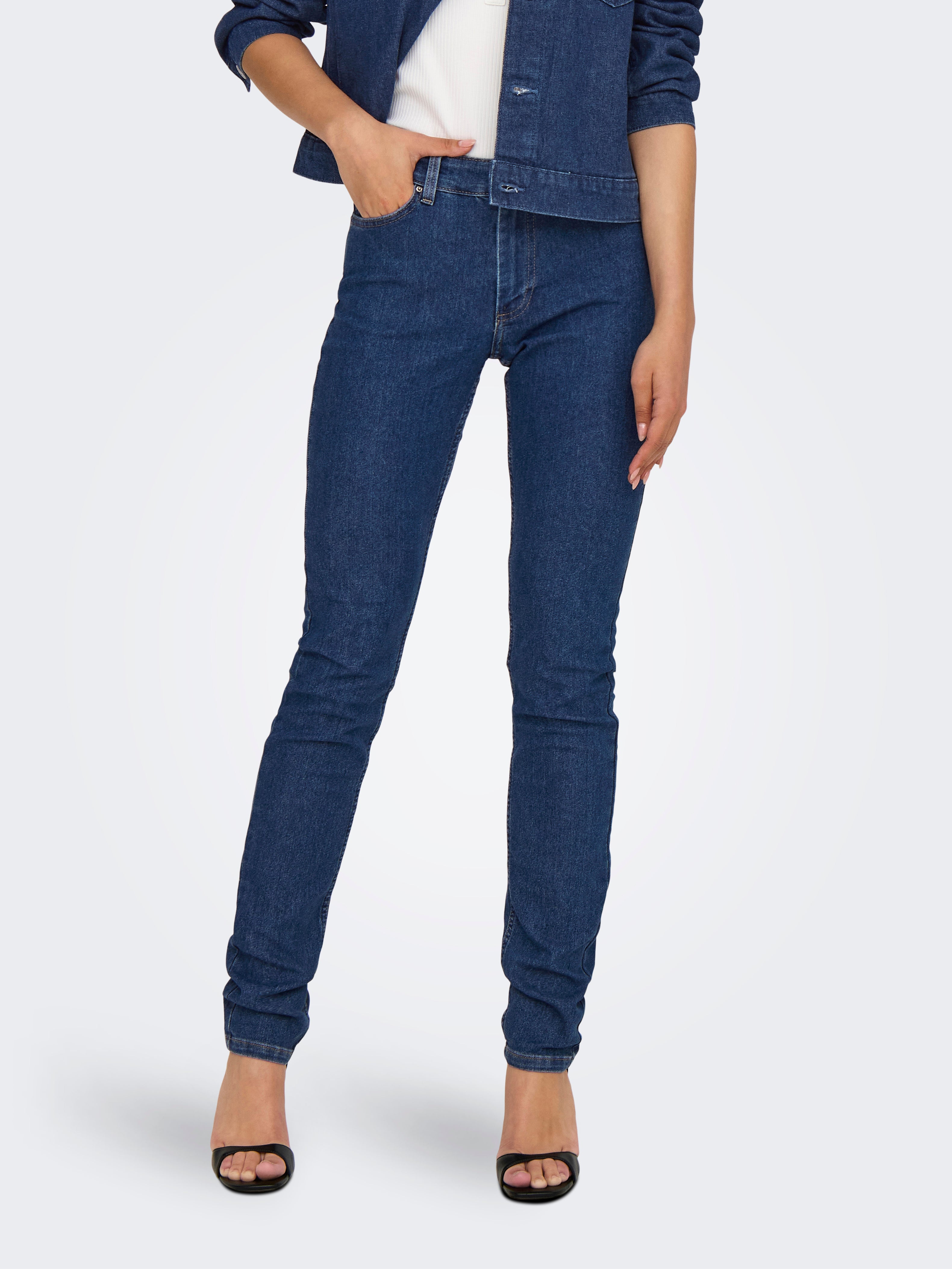 ONLHUSH Skinny Fit Jeans Dark Blue Denim