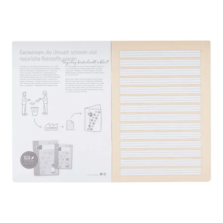 Oxford Recycling Schulheft A4, 16 Blatt, Lineatur 1, 90 g/m², Optik Paper®