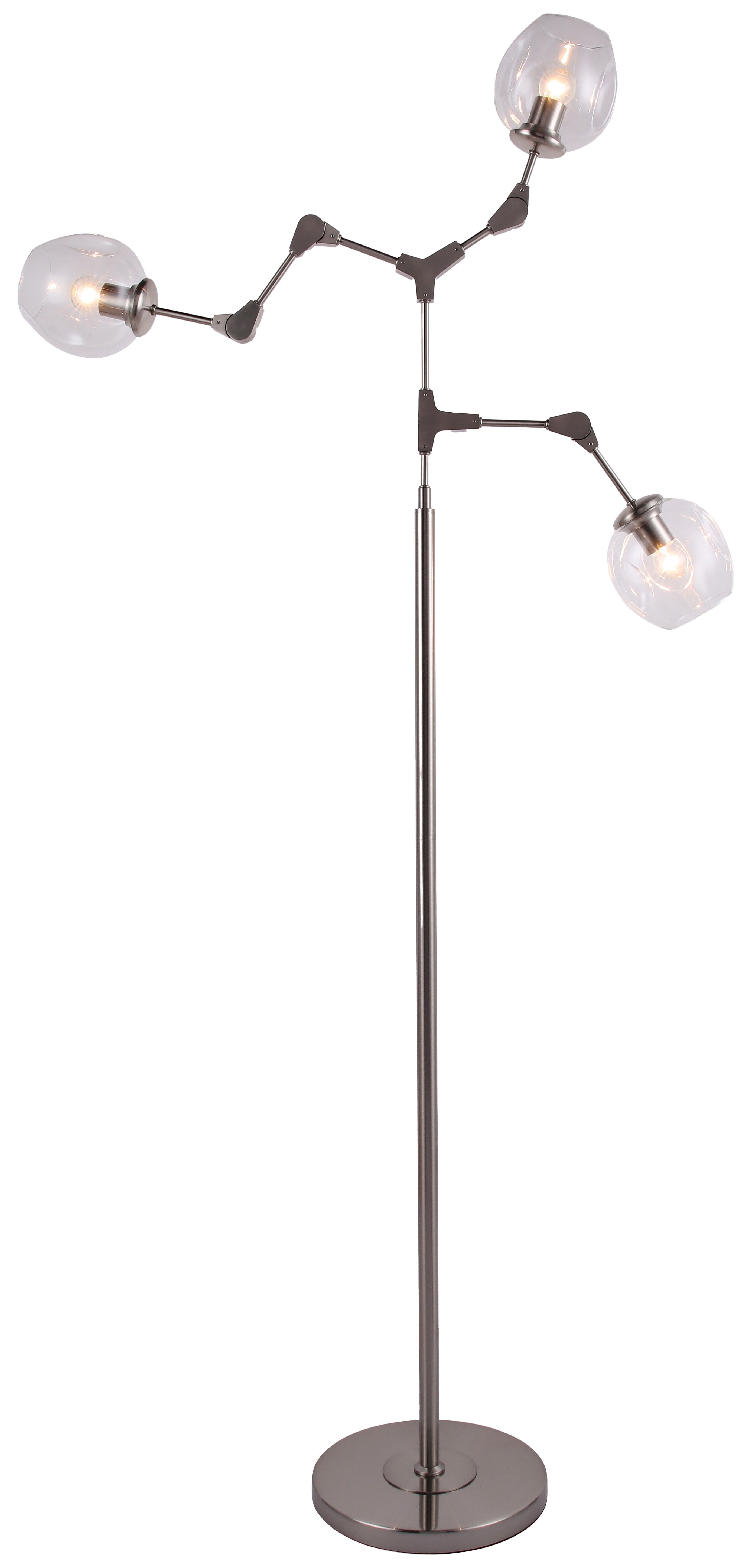 Vloerlamp 3-lichts Zwart Cas B30 x D30 cm