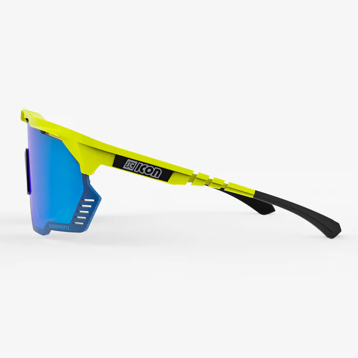 Scicon Aeroshade Kunken cykelbriller yellow fluo/multimirror blå
