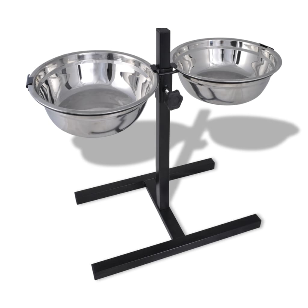 Support réglable avec 2 bols de 16 l pour chien