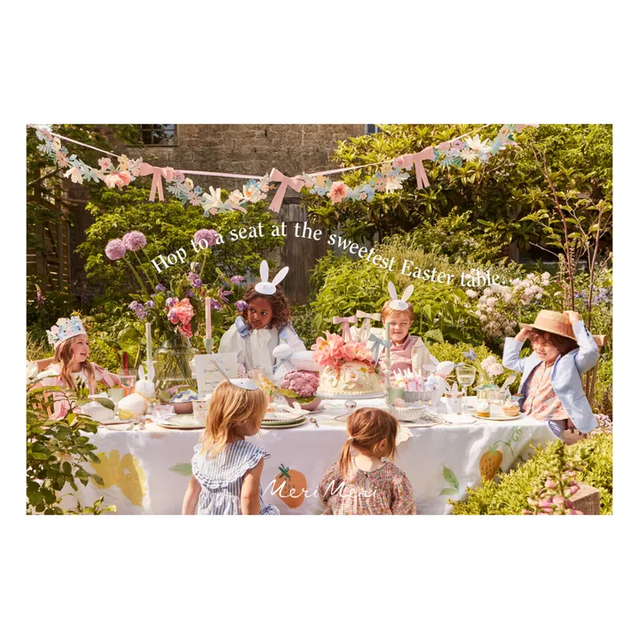 Meri Meri Assiettes en forme de lapin floral printanier - Set de 8 | Pastel