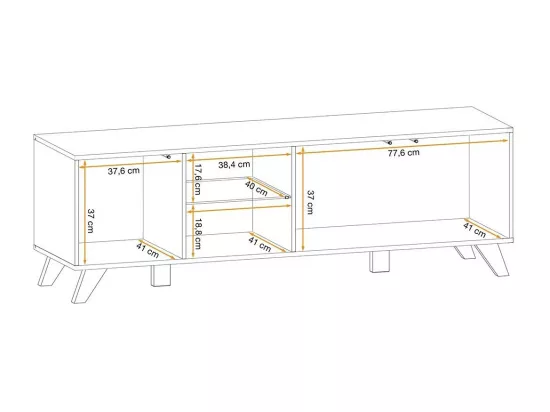 Meuble TV NIELSEN – 160 cm avec éclairage LED intégré