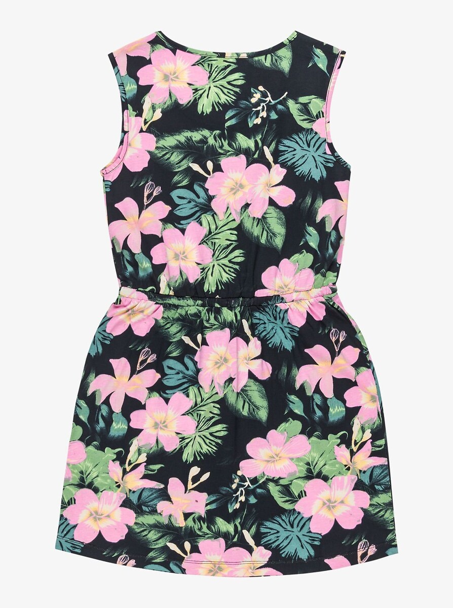 ROXY<br>Vestido evasê floral sem mangas, tamanhos 8 a 16 anos