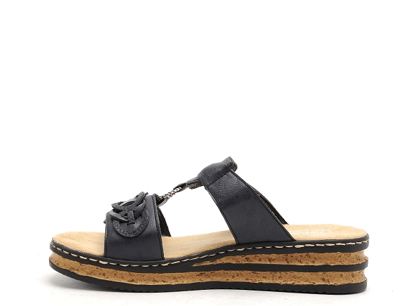 Rieker mules et sabots plats femme 62936 bleu