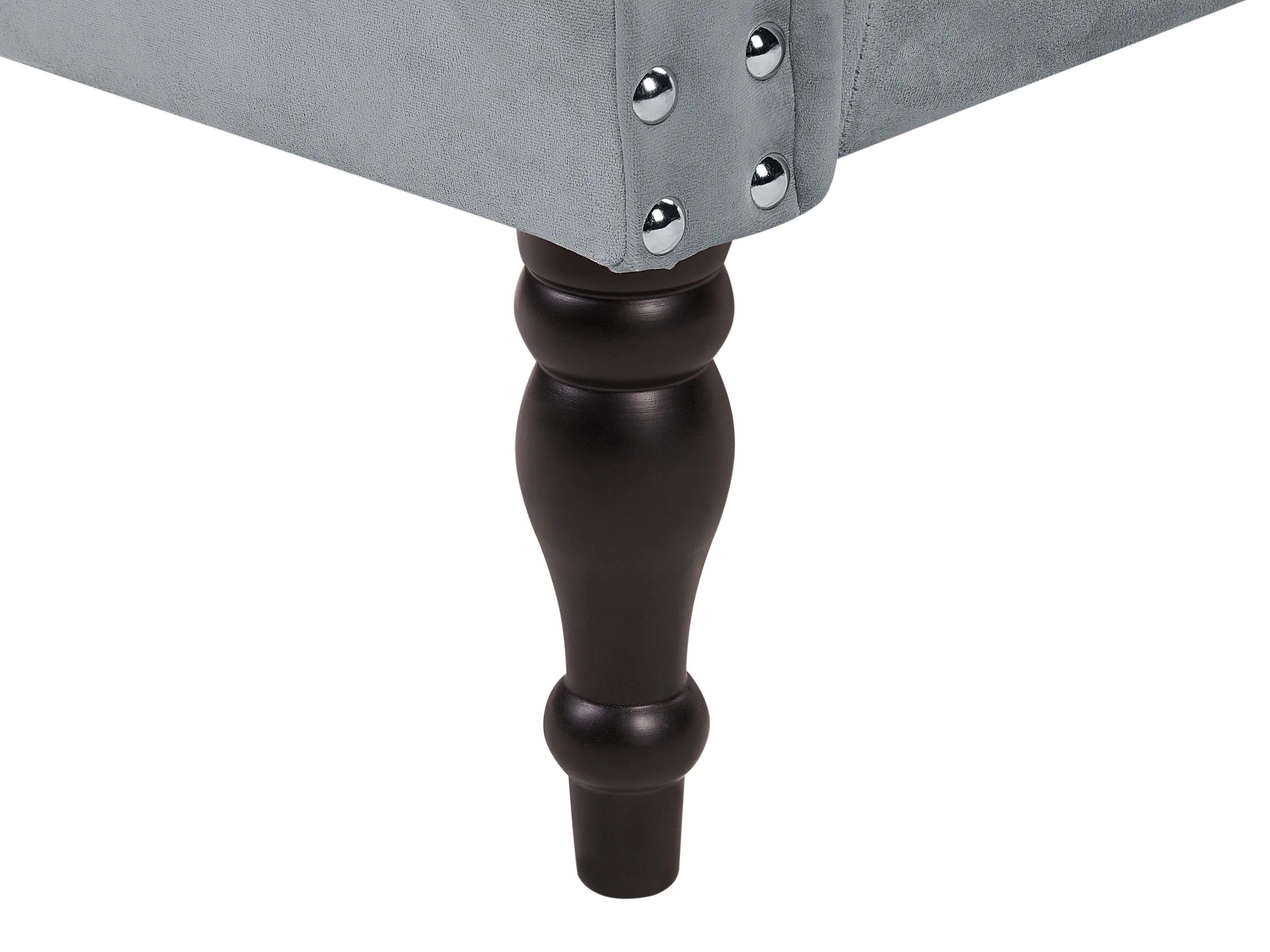 Linkszijdige chaise longue IVRY Fluweel Grijs