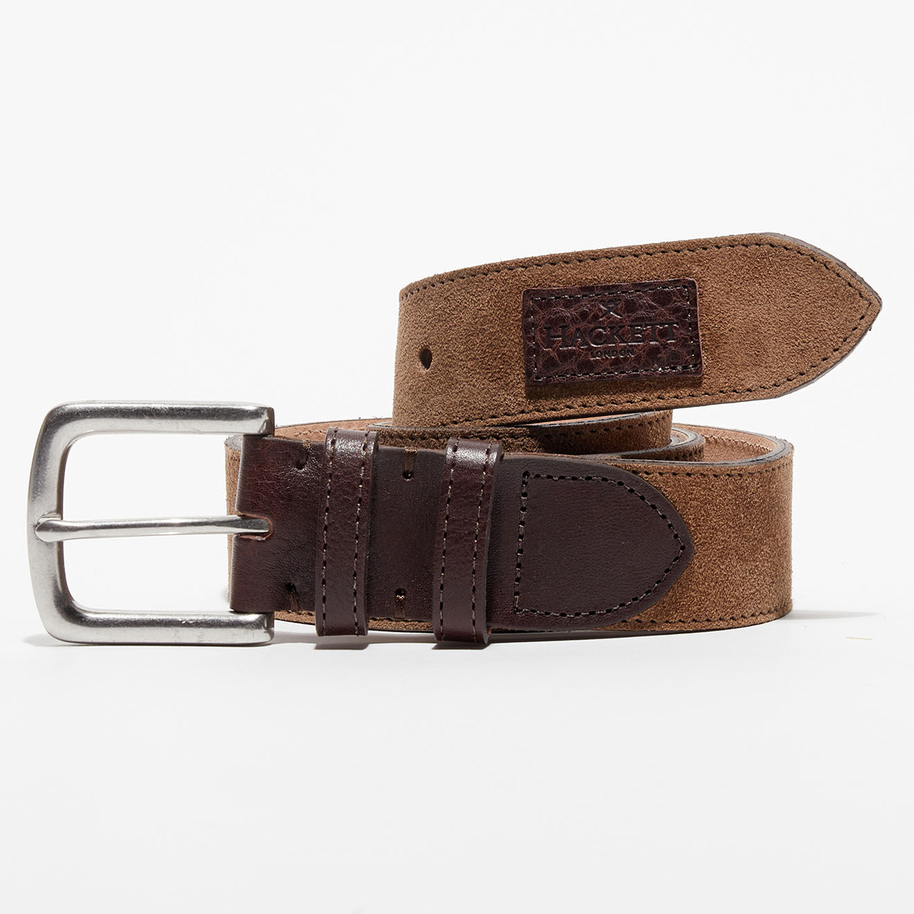 Hackett London Ceinture en Velours de Cuir marron