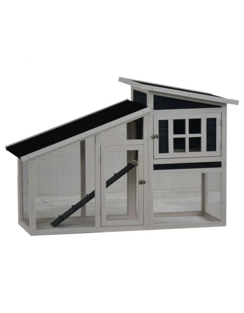 Homestyle Konijnenhok Rome - Dierenverblijf - 152x60x96 cm Wit