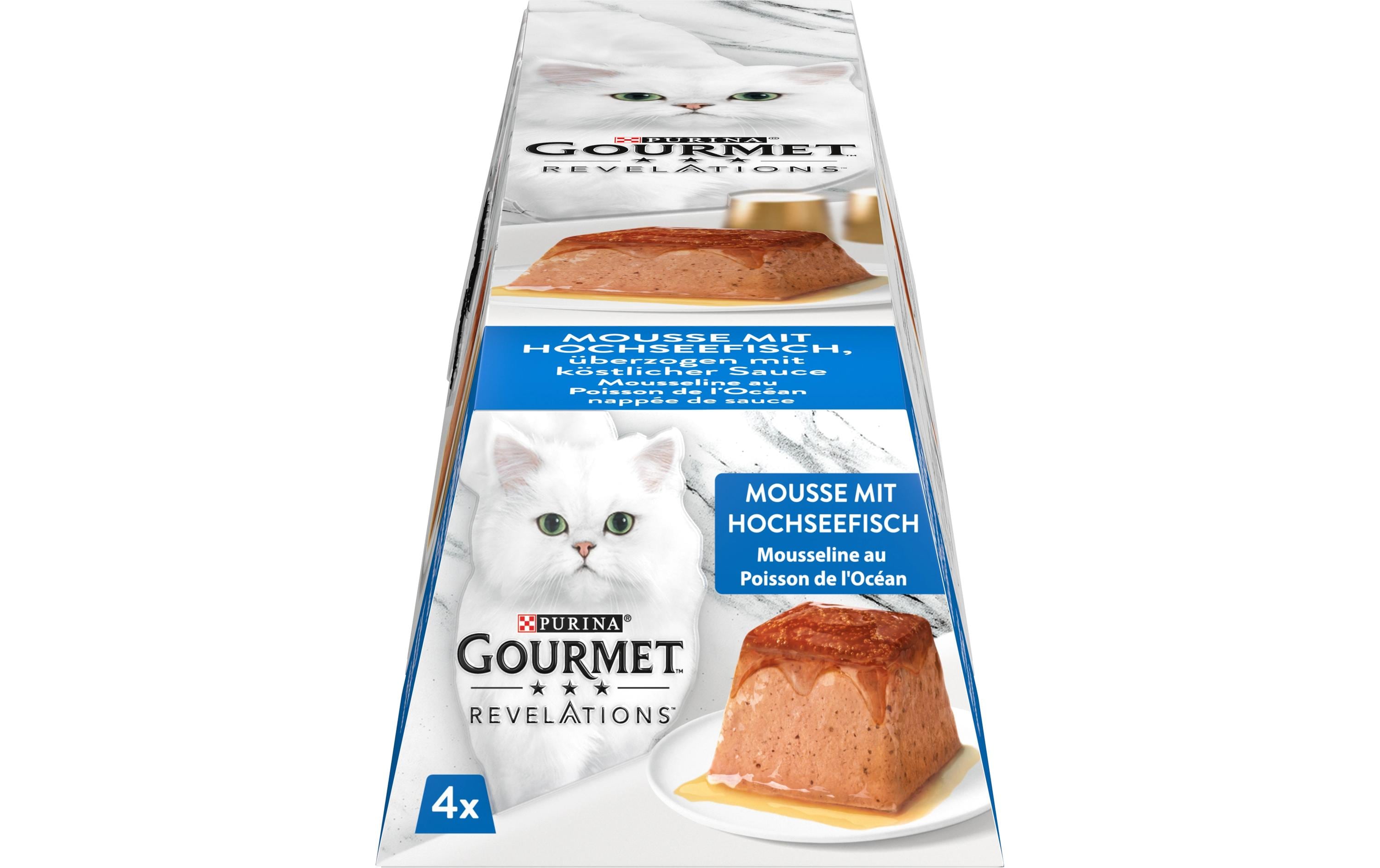 Nassfutter Revelations Mousse Hochseefisch 4 x 57gAlleinfuttermittel für ausgewachsene Katzen