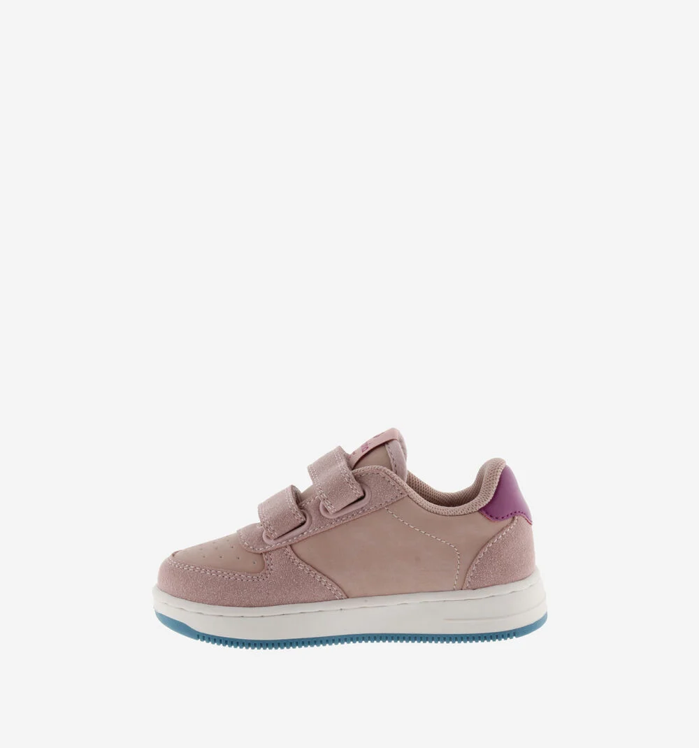 TIEMPO EFFET CUIR & CUIR FENDU Baskets blanches pour garçons et filles NUDE