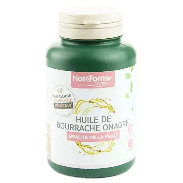 Óleo de Borragem e Prímula Original Nat & Form com Vitamina E, 200 cápsulas
