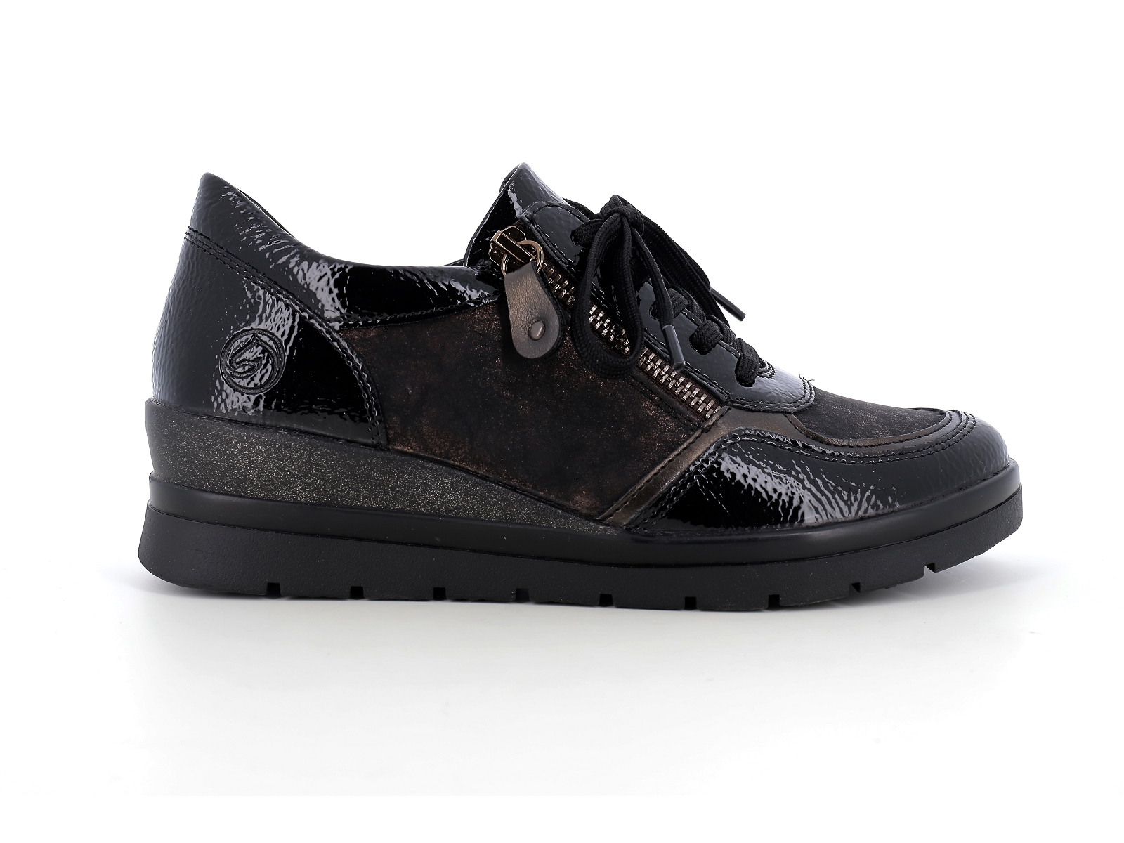 Remonte-R0701 Matières combinées Noir Bronze