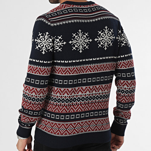 Pull Snowball Bleu Marine Bordeaux