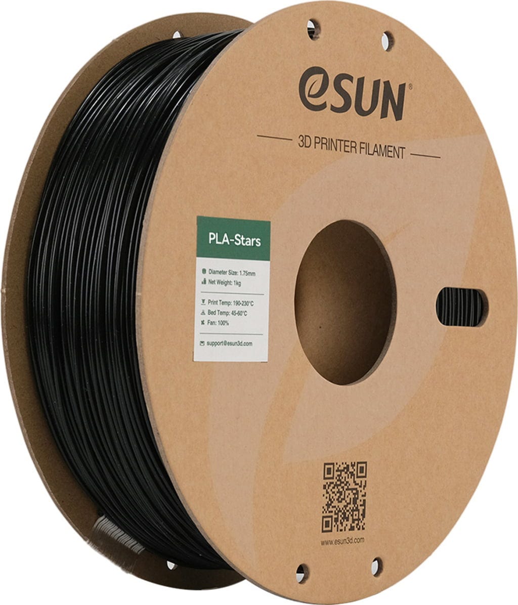 eSUN  PLA-Stars Galaxy Black, 1,75 mm / 1000 g    Leuchtendes Filament mit Stern-Effekt