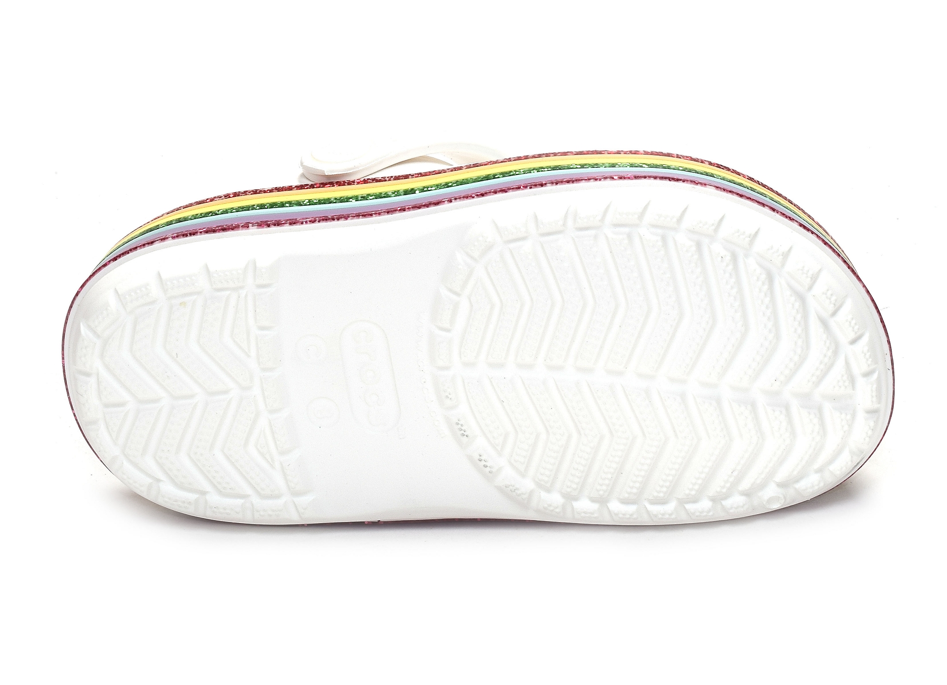 Crocband rainbow blanc