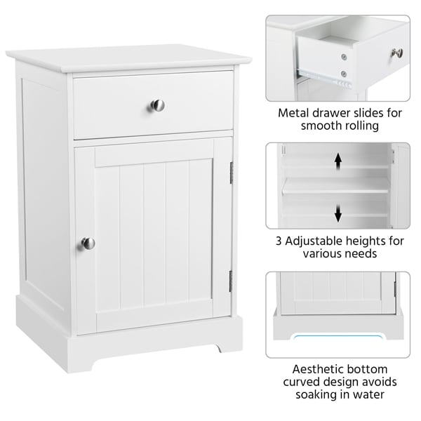 Yaheetech Nachtschrank Kommode Boxspringbett Nachttisch Nachtkommode mit Stauraum 40 x 35 x 60 cm Schlafzimmer Weiß