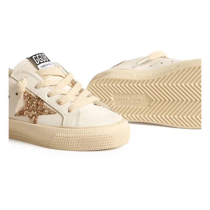 Golden Goose Baskets Lacets May Paillettes Etoile | Argenté