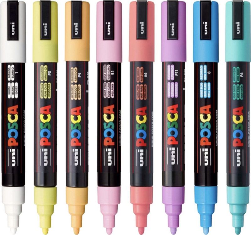 POSCA - PC-1MC - Viltstift - Extrafijne Punt - Zwart - 1 Stuk