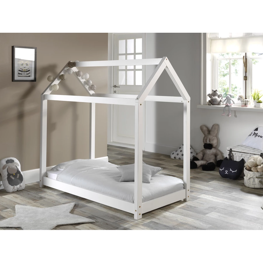VIPACK Hausbett Cabane 70 x 140 cm weiß