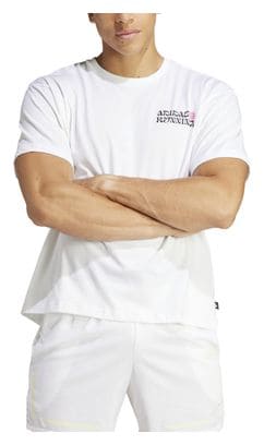 Maillot manches courtes Unisexe adidas Performance Running Blanc Rose