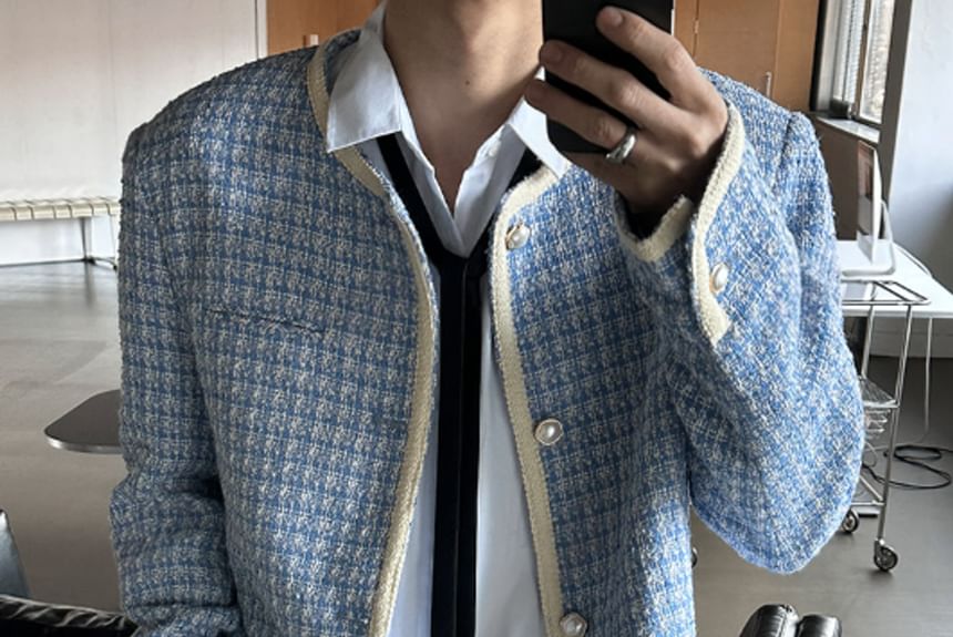 SeoulPop - Geruit Tweed Jasje