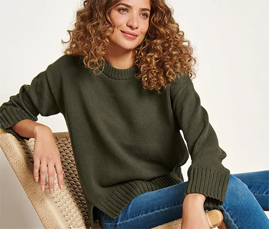 Strickpullover mit Saumschlitz