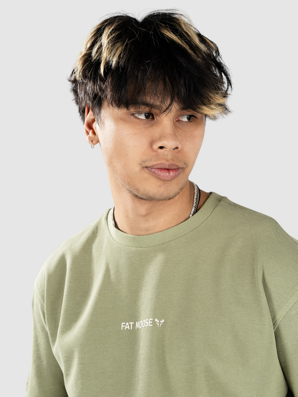 Fat Moose Christopher Structured T-Shirt dusty green