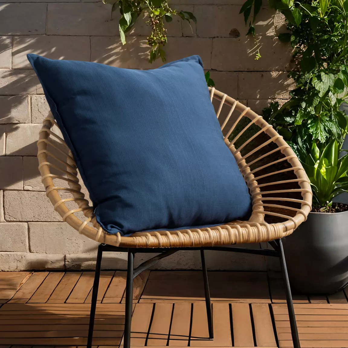 Coussin extérieur carré (60 x 60 cm) Sunset Bleu nuit