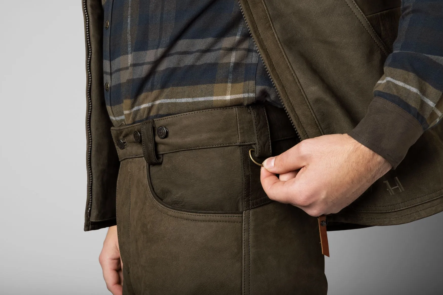Härkila Men's Pro Hunter Leather Trousers Willow Green