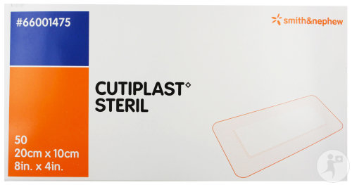 Smith&Nephew Cutiplast Steril Pansement Post-Opératoire Non Tissé 20x10cm Pièces 50 (66001475)