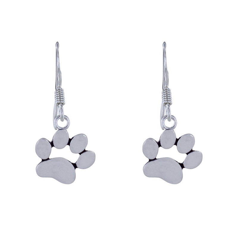 Boucles d'Oreilles Argent Patte de Chien