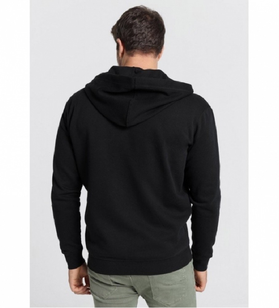 Moletom com capuz Six Valves e bolso canguru - Preto