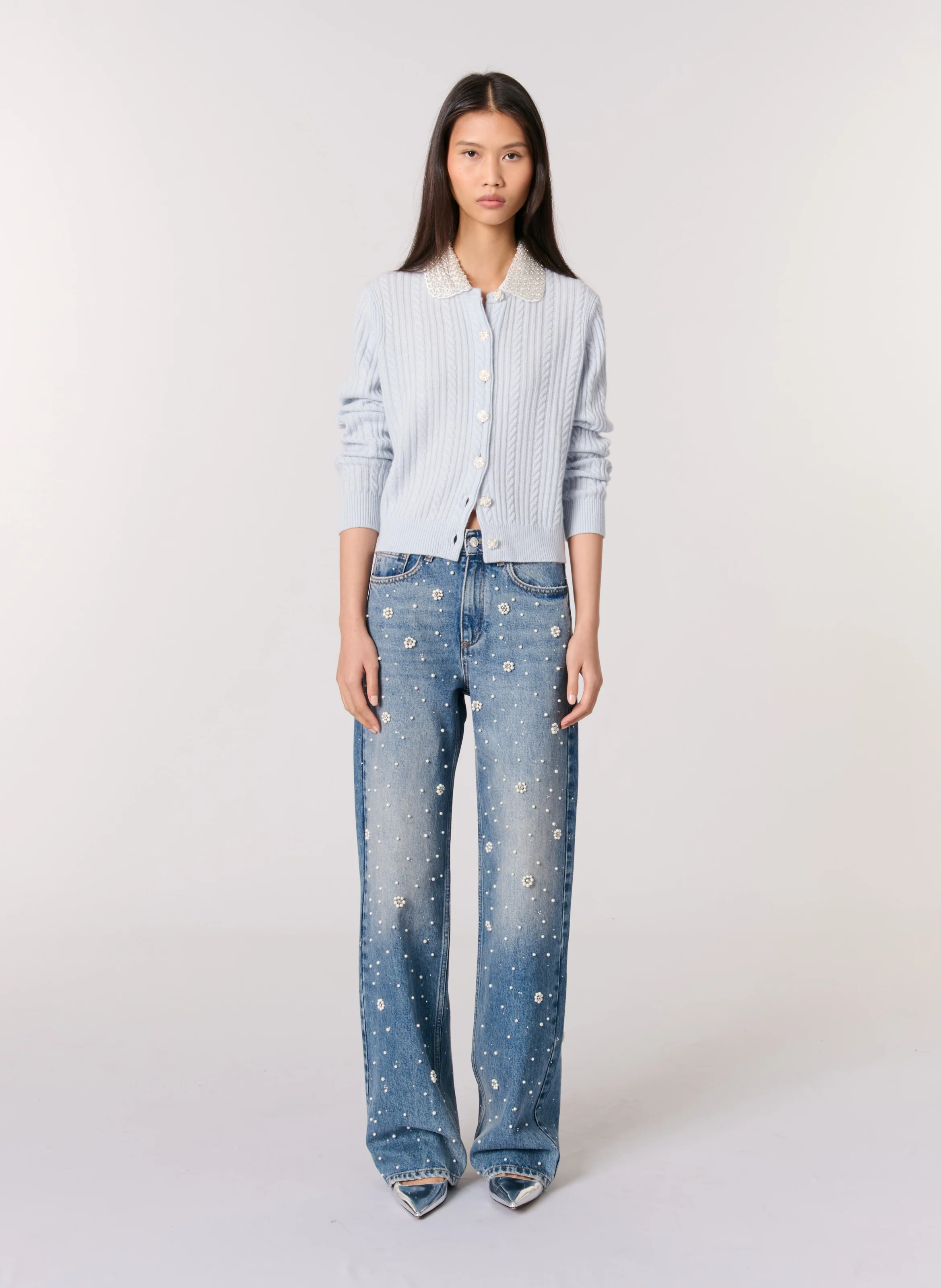 Gilet en laine mélangée | Bleu