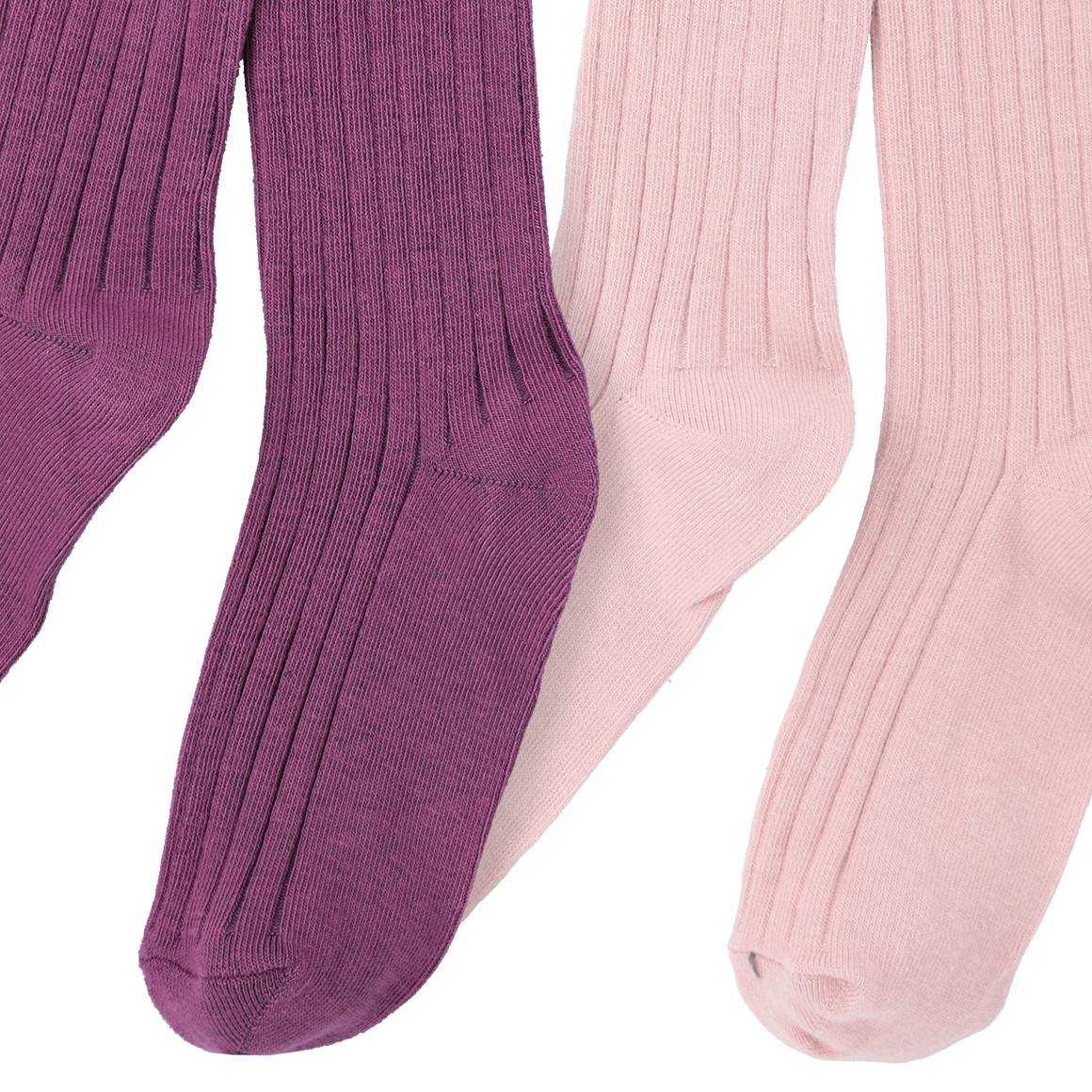 Topolino Pure Collection 2 Mädchen Strumpfhosen mit Rippstruktur rosa / beere