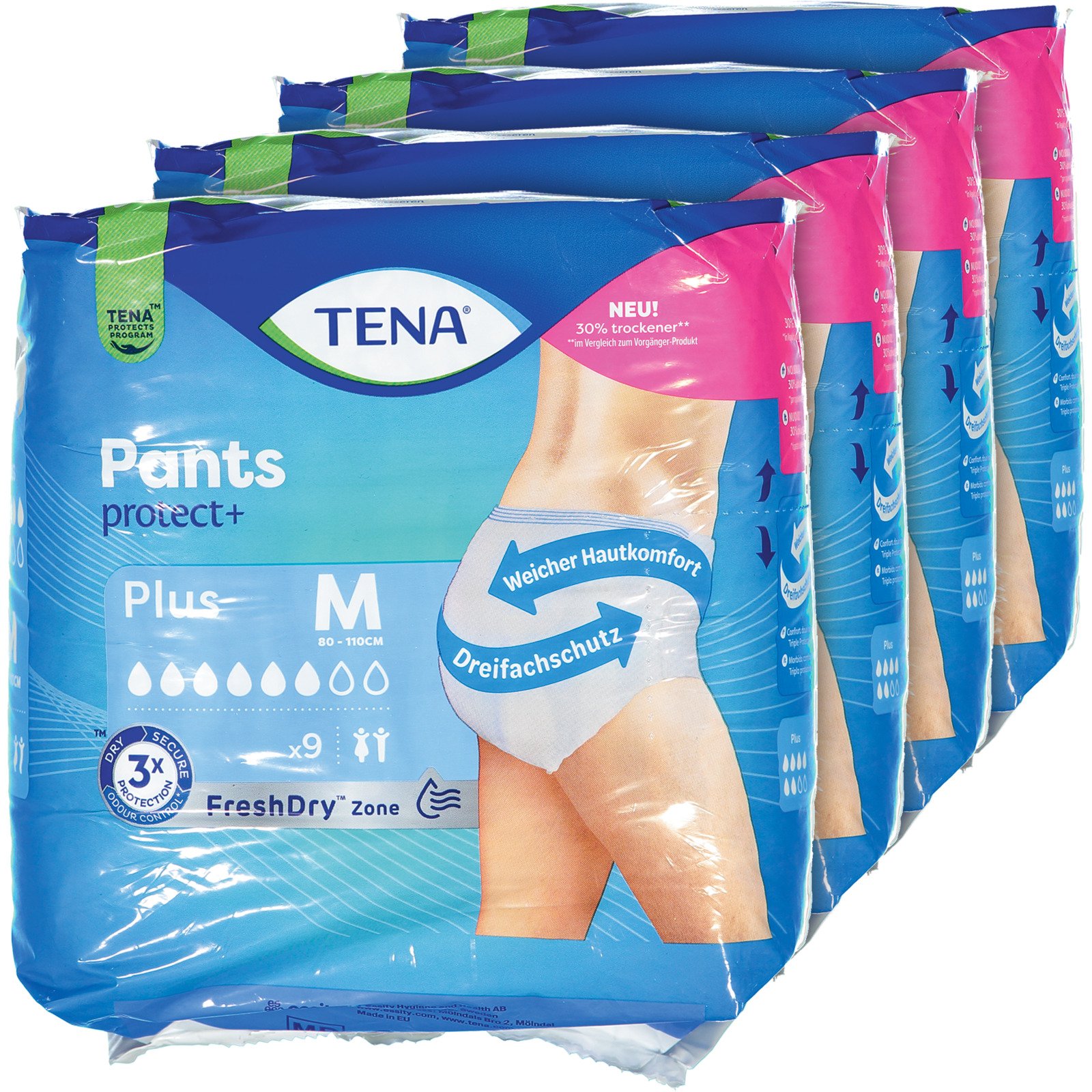 Tena Pants plus Grösse M, 4 x 9 Stück