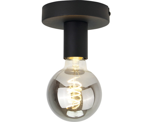 Plafondlamp, 1-lichts, H 9 cm, Basic, korundzwart