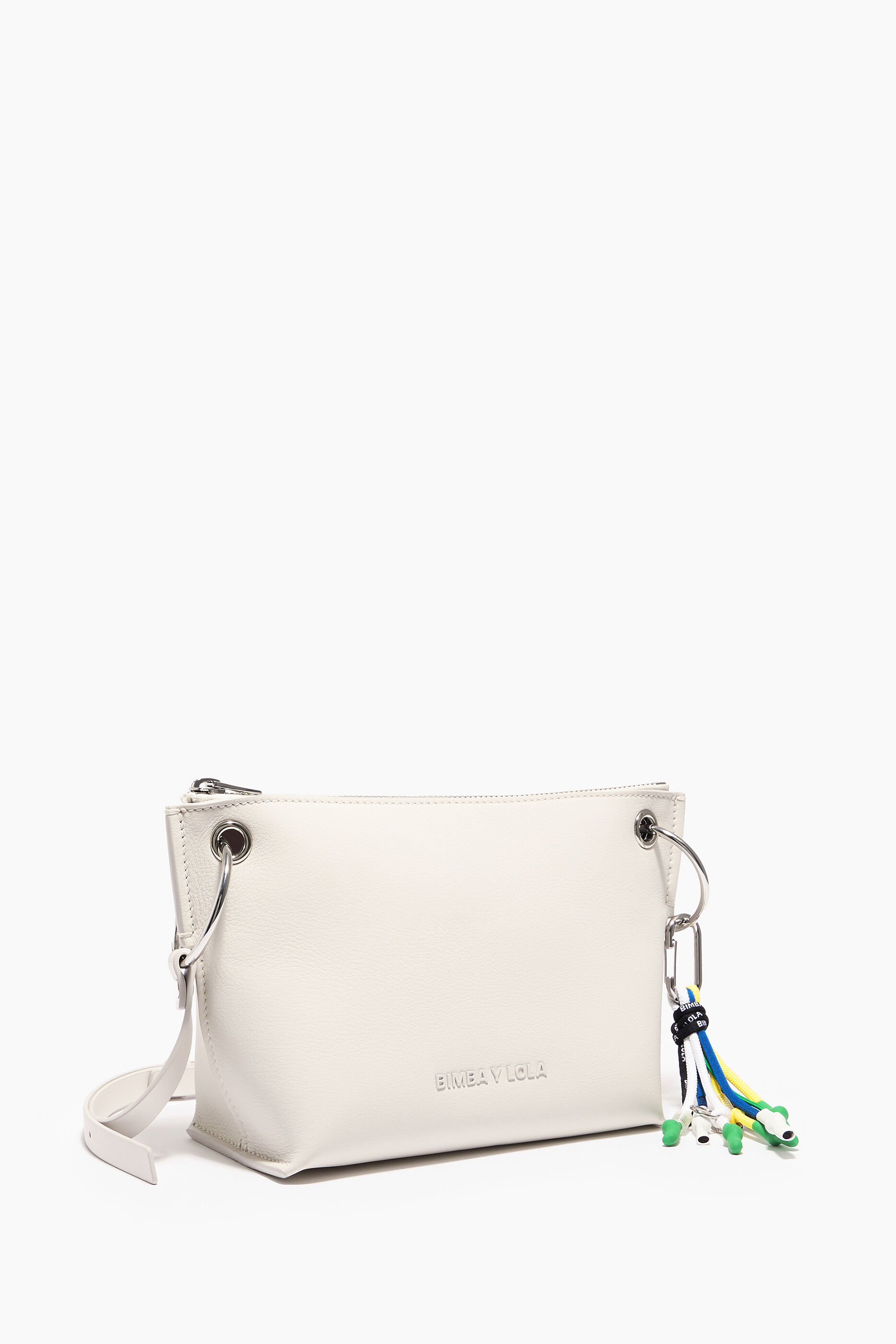 Bolsa de ombro M em couro branco