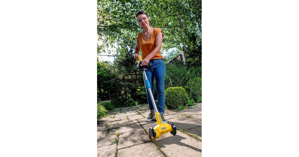 GloriaWeedbrush li-on accu-voegenborstel onkruidverwijderaar  (Geel, Accu en lader niet inbegrepen, POWER FOR ALL)
