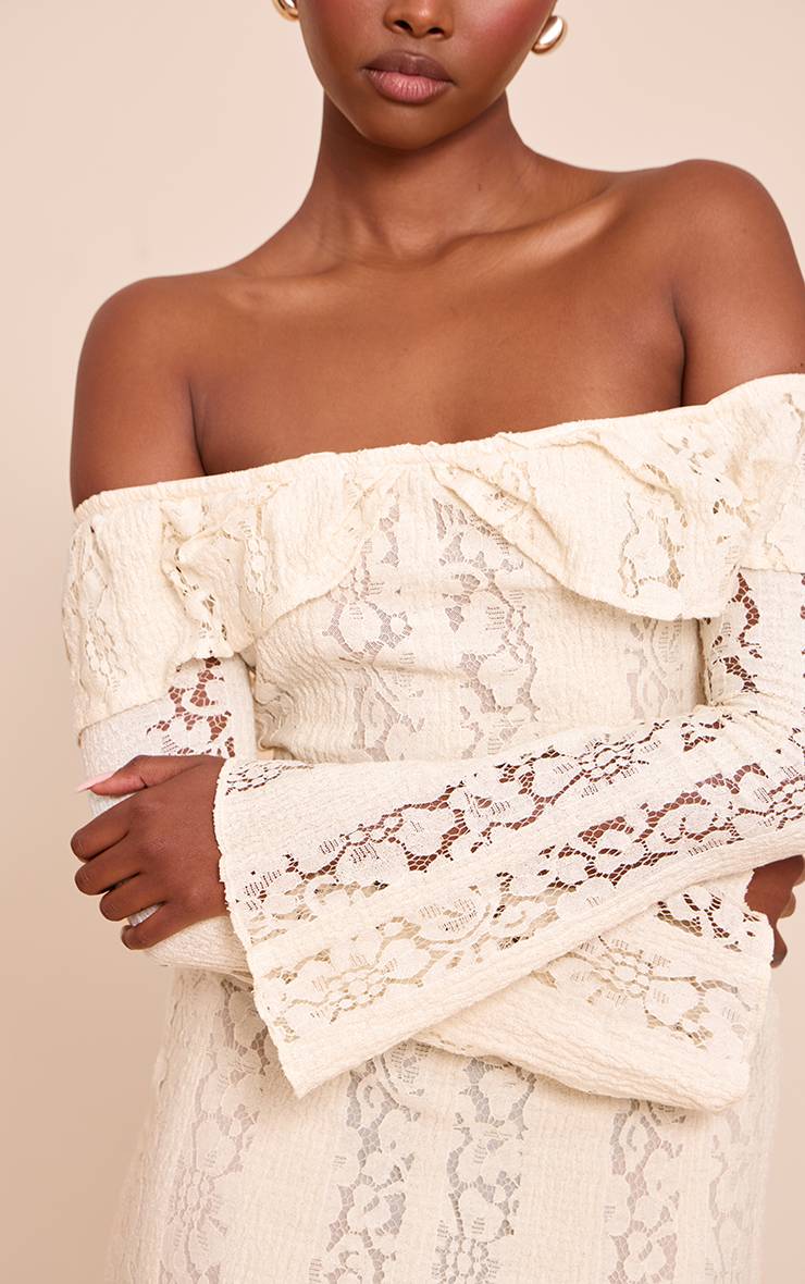 Citron Robe Longue Bandeau À Rabat En Dentelle