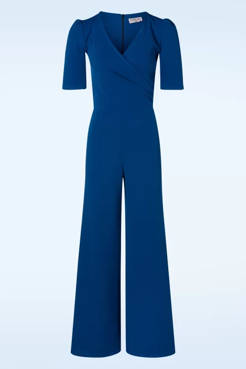Vintage Chic for Topvintage Esther jumpsuit in koningsblauw