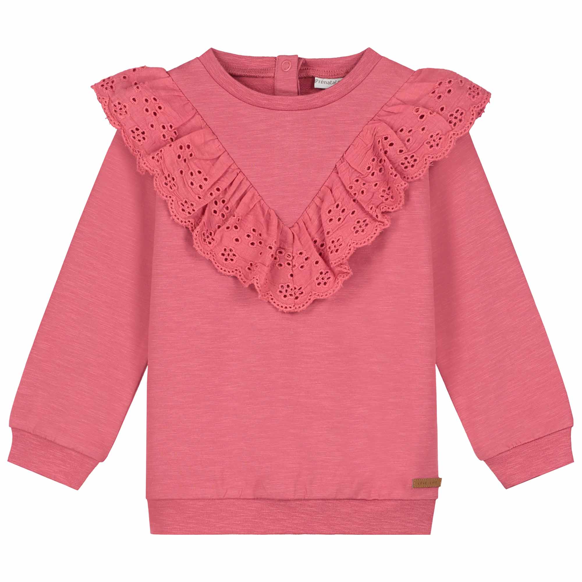 Prénatal peuter sweater lange mouwen effen roze