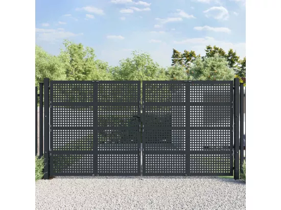 Portail de jardin anthracite 400x175 cm acier