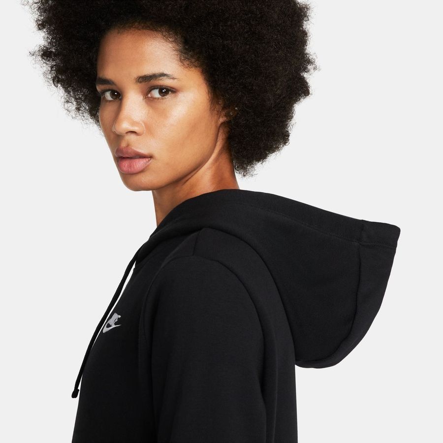 Nike Sweat à Capuche NSW Club Fleece - Noir/Blanc Femme