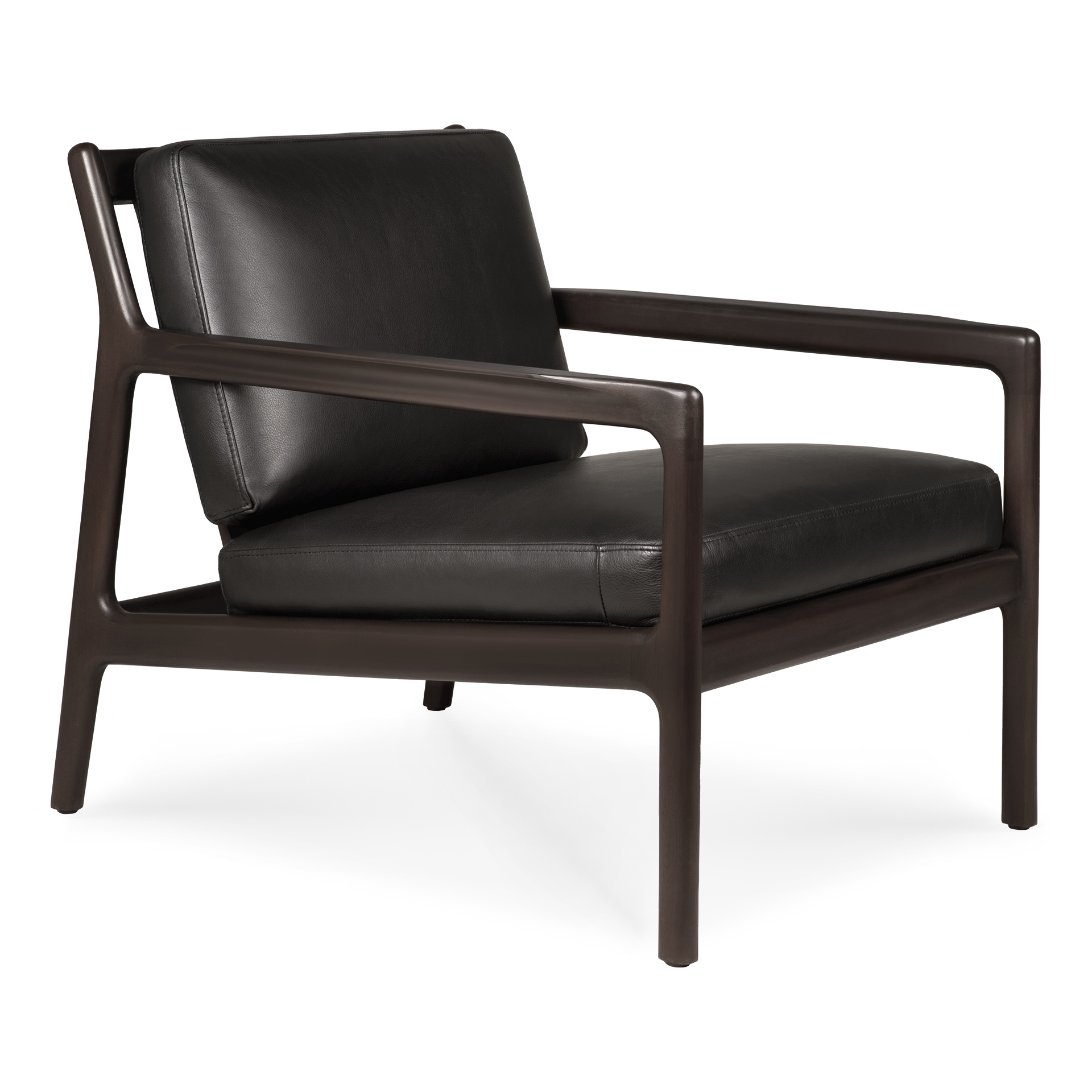 Jack loungestoel - zwart leer