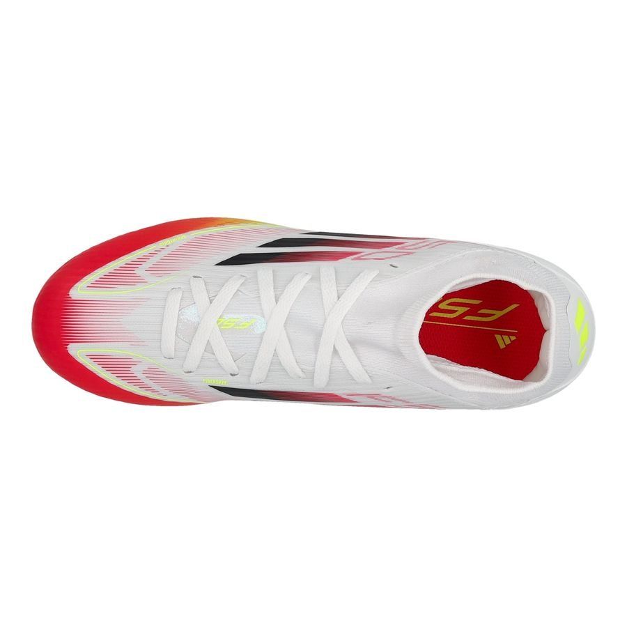 adidas F50 League Mid FG/AG Pure Victory - Blanc/Noir/Jaune Enfant