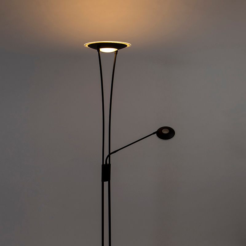 Moderne vloerlamp zwart incl. LED met leesarm - Ibiza