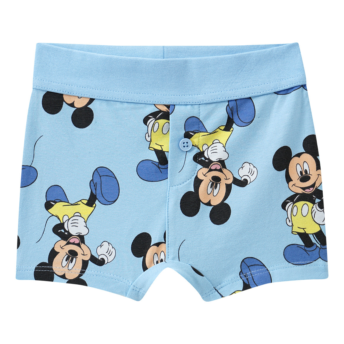 Topomini 3 Micky Maus Boxer mit Bio-Baumwolle hellblau / dunkelblau / creme