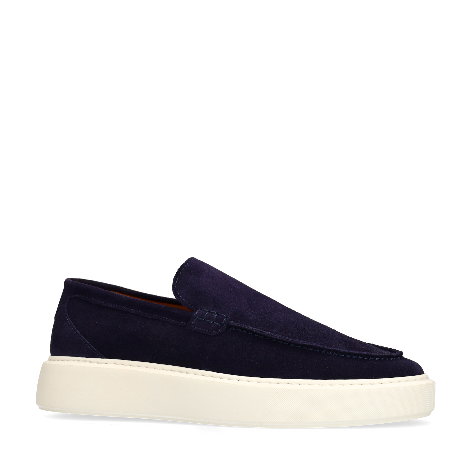 Donkerblauwe suède loafers