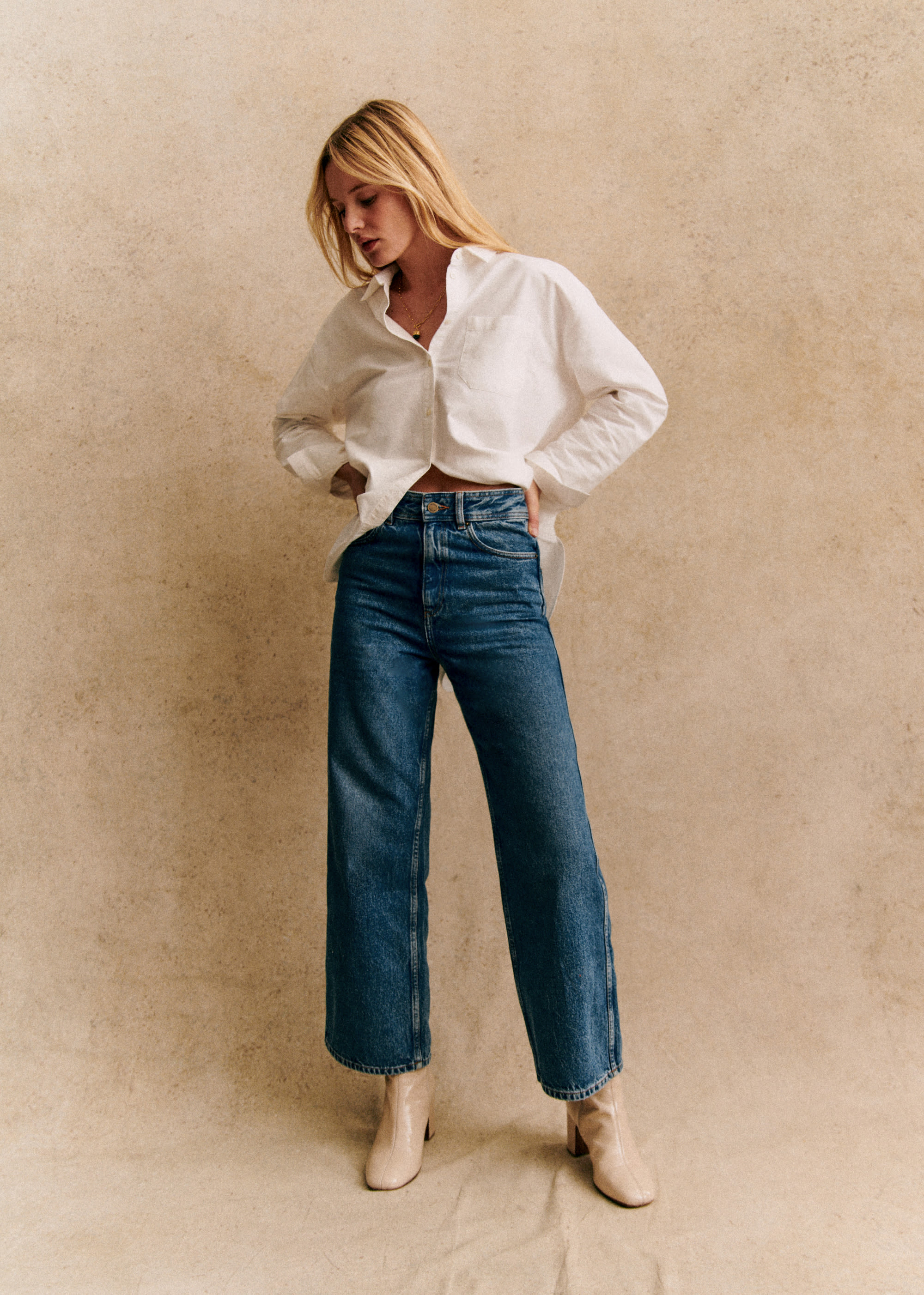 Le Crop - Denim - E-SHOP/BAS Pantalons 5905584